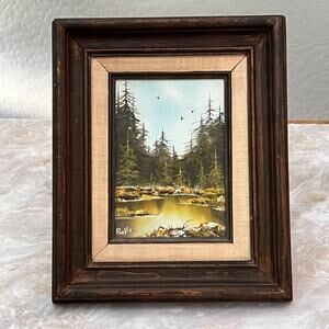 Framed Original Oil Painting Landscape Scene Signed by Artist "Purvis"